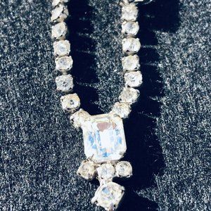 Vintage ART DECO Rhinestone Necklace Very Unusual!